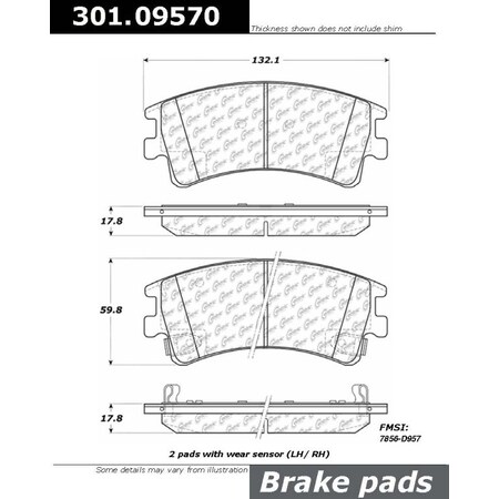 Centric Parts Centric Premium Ceramic, 301.09570 301.09570
